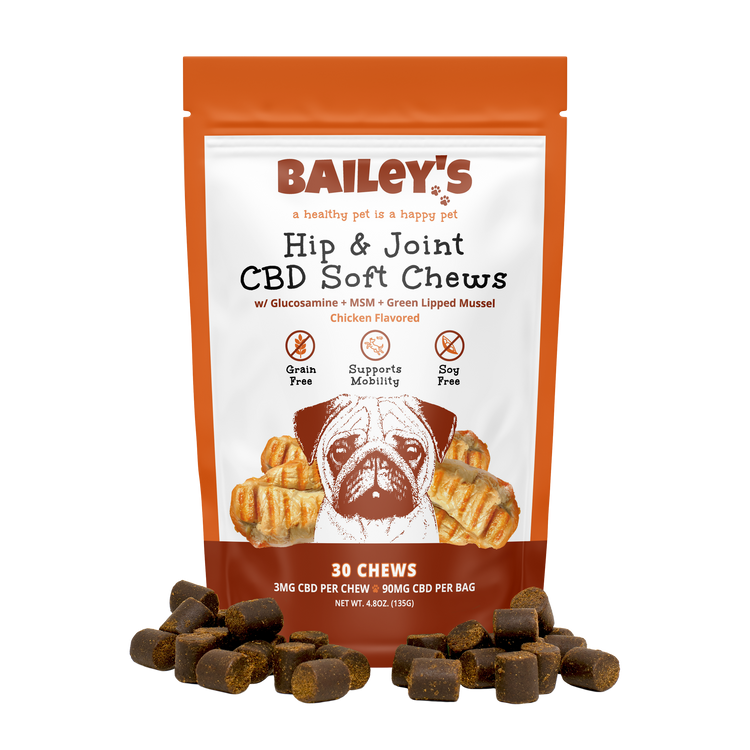 Bailey's CBD Dog Treats: Hip & Joint Support Chicken 3MG 30-count Bags