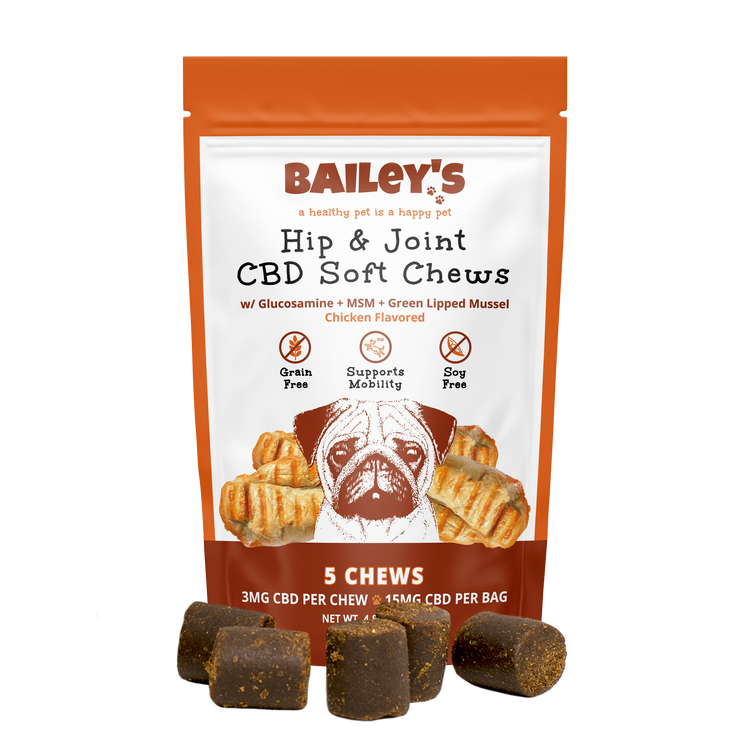Bailey's CBD Dog Treats: Hip & Joint Support Chicken 3MG 5-count Sample Pack