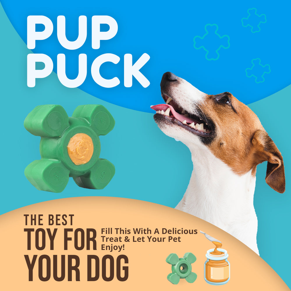 The Pup Puck Og Style Chew Toy For Aggressive Chewers In Green: Long 